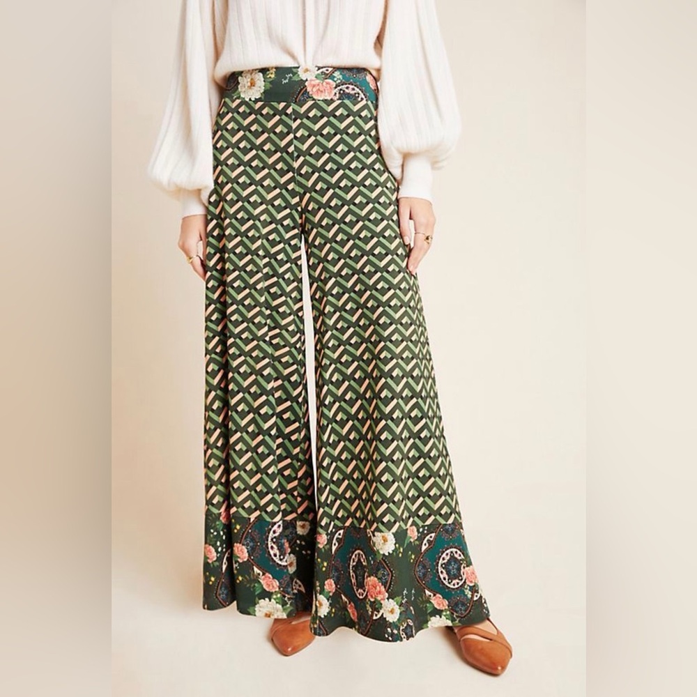 Farm Rio Size XS • Amie Floral Wide Leg Lounge Boho Pants.